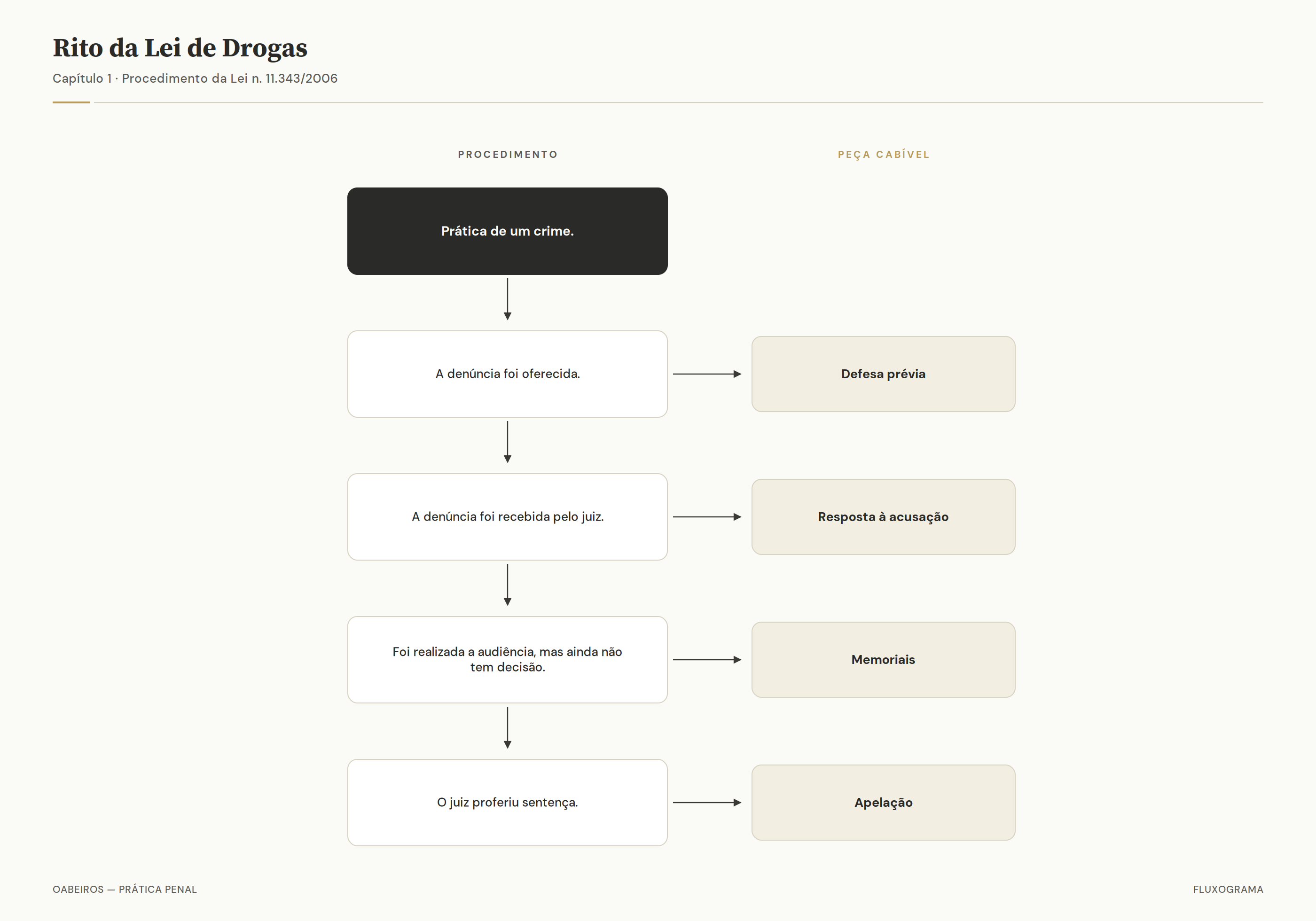 Fluxograma do rito da Lei de Drogas